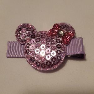 NEW PURPLE MOUSE EARS HAIR CLIPPY